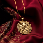 Saraswati Yantra Necklace: 14K Gold with saraswati yantra sacred geometry amulet - View 153