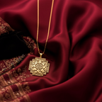 Saraswati Yantra Necklace: 14K Gold with saraswati yantra sacred geometry amulet - View 214