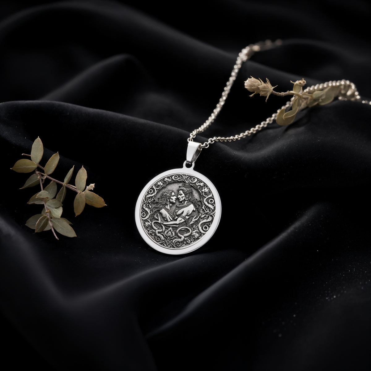 Shiva Vishnu Narayana Chakra Amulet Necklace | Silver & Plated Options - Spiritual Protection Divine Symbol