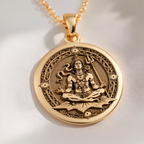 Shiva Lord Hindu God Pendant in 925 Sterling Silver, back view.