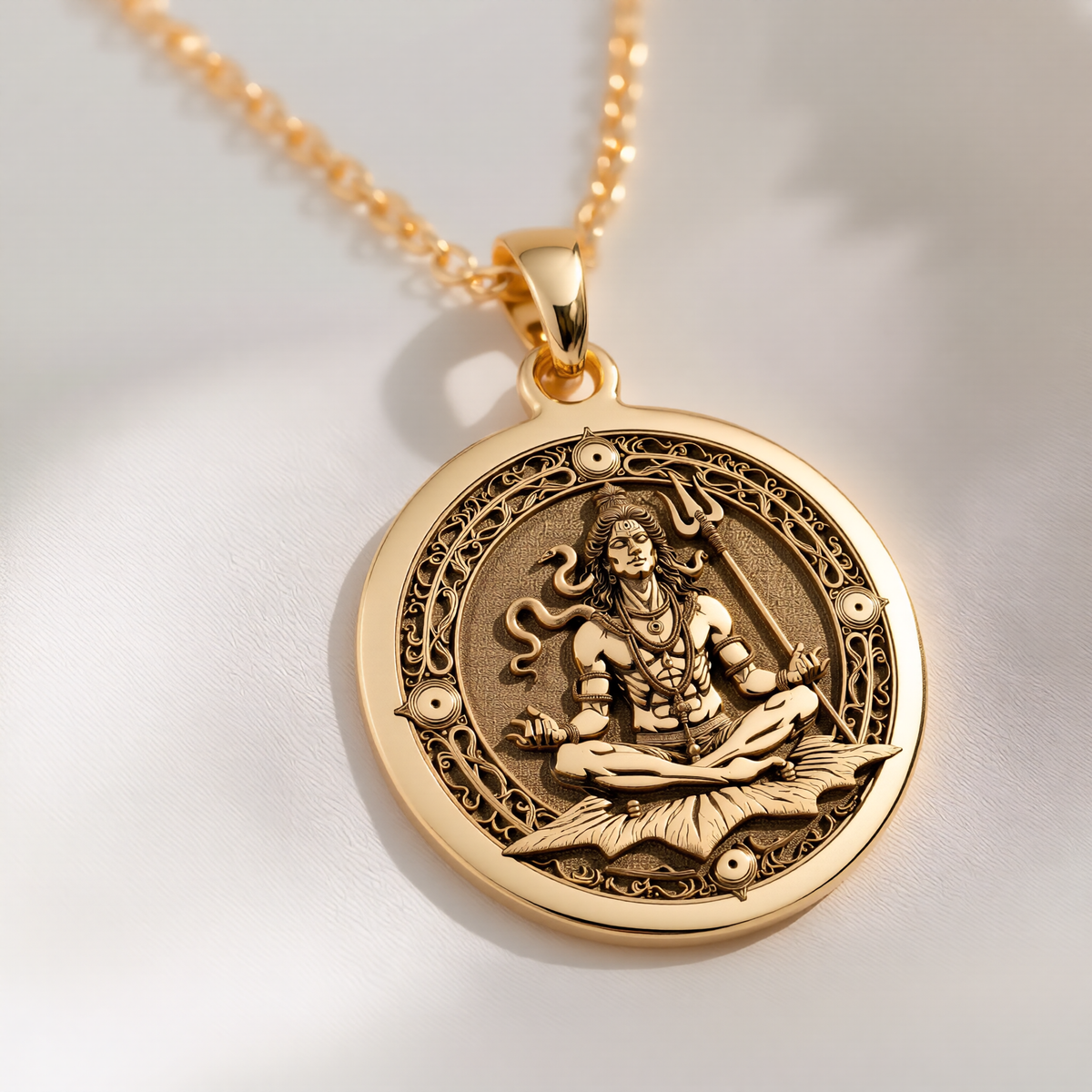 Shiva Lord Hindu God Pendant in 925 Sterling Silver, product detail.