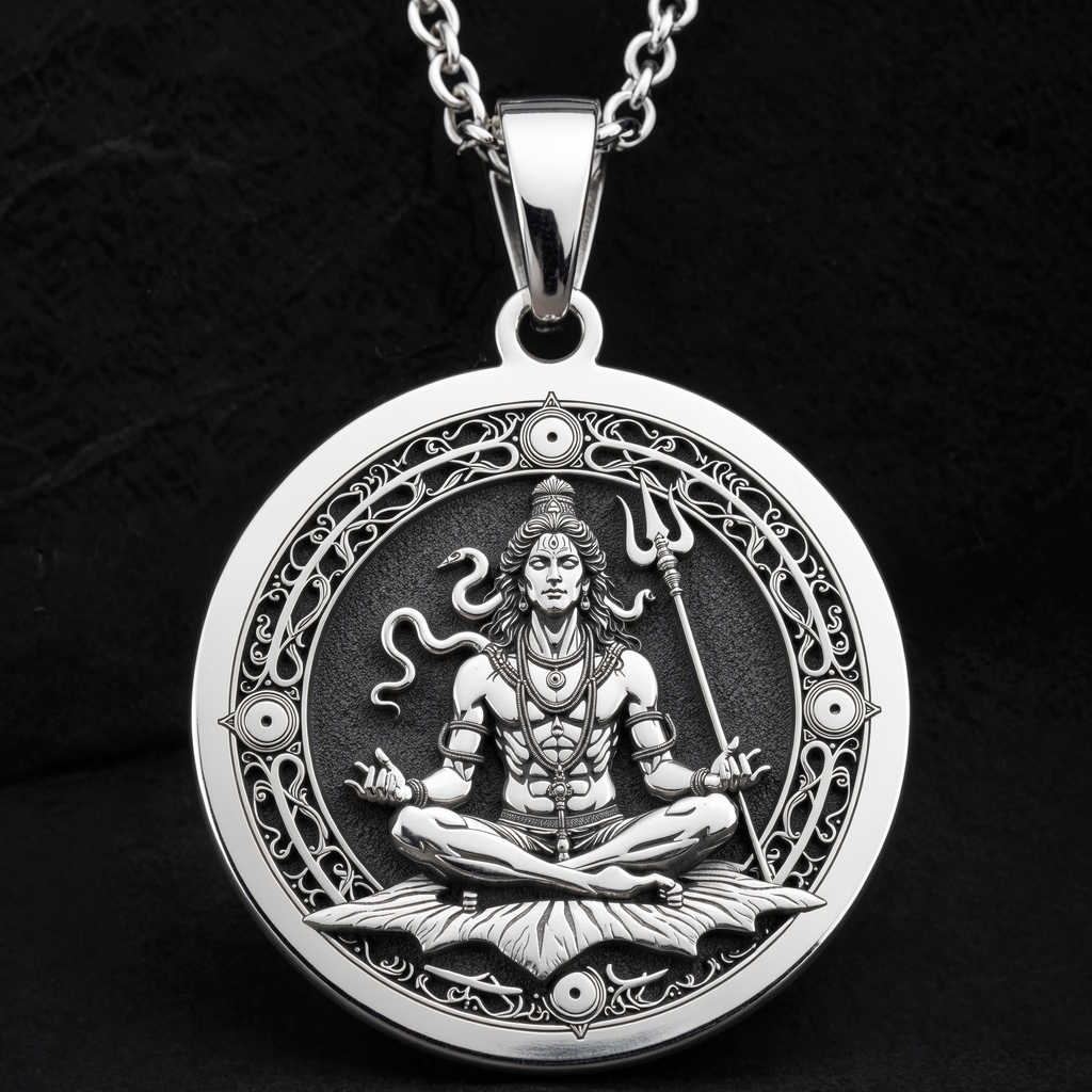 Shiva Lord Hindu God Pendant in 925 Sterling Silver, additional view 13.
