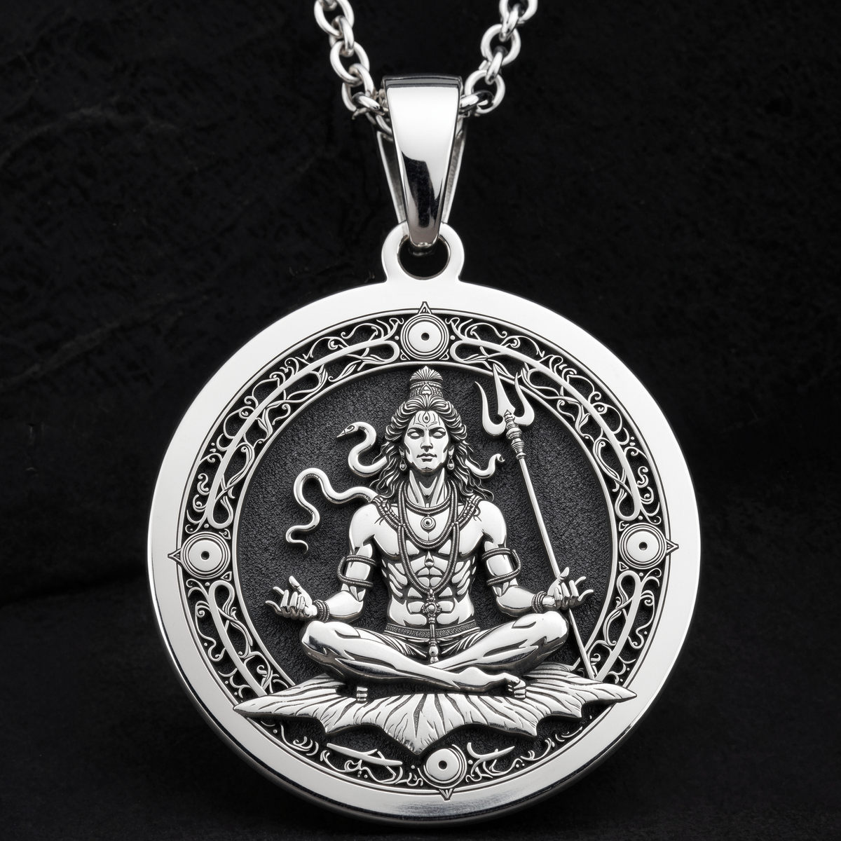 Shiva Lord Hindu God Pendant in 925 Sterling Silver, additional view 13.