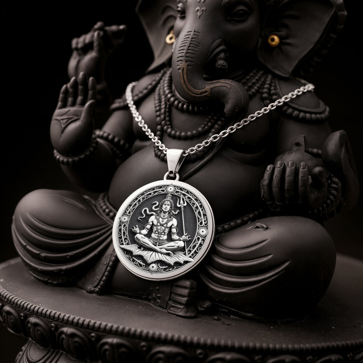 Shiva Lord Hindu God Pendant in 925 Sterling Silver, additional view 19.