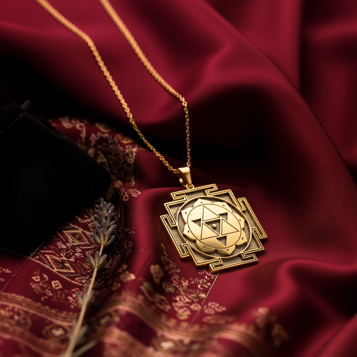 Shiva Yantra Necklace: 14K Gold with mahadev trishul amulet talisman spiritual amulet - View 158