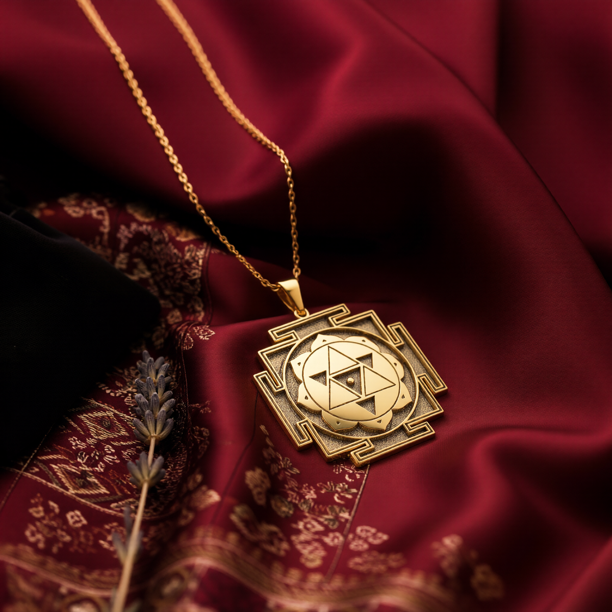 Shiva Yantra Necklace: 14K Gold with mahadev trishul amulet talisman spiritual amulet - View 48