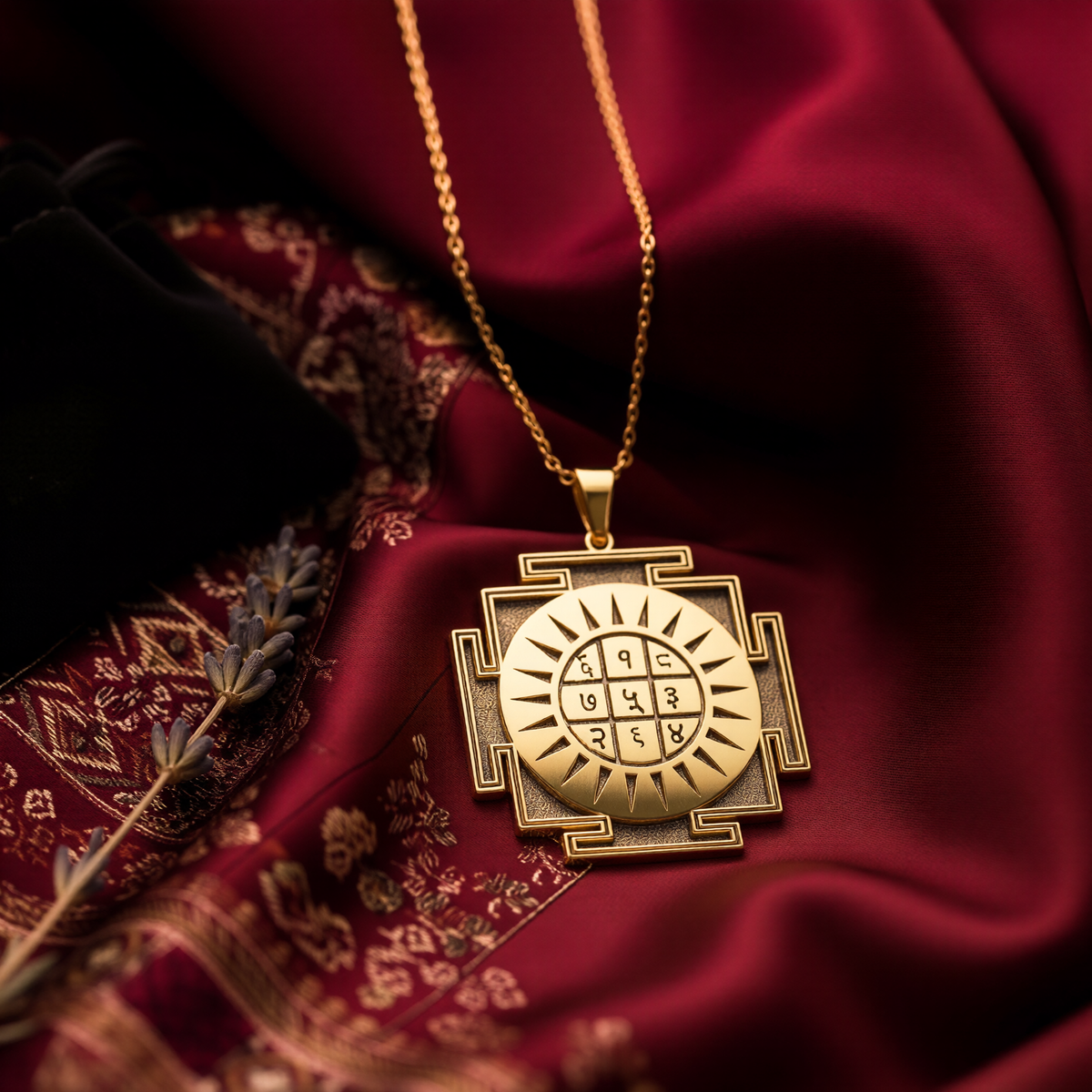 Surya Yantra Necklace: 14K Gold with surya yantra sun god amulet amulet talisman - View 48