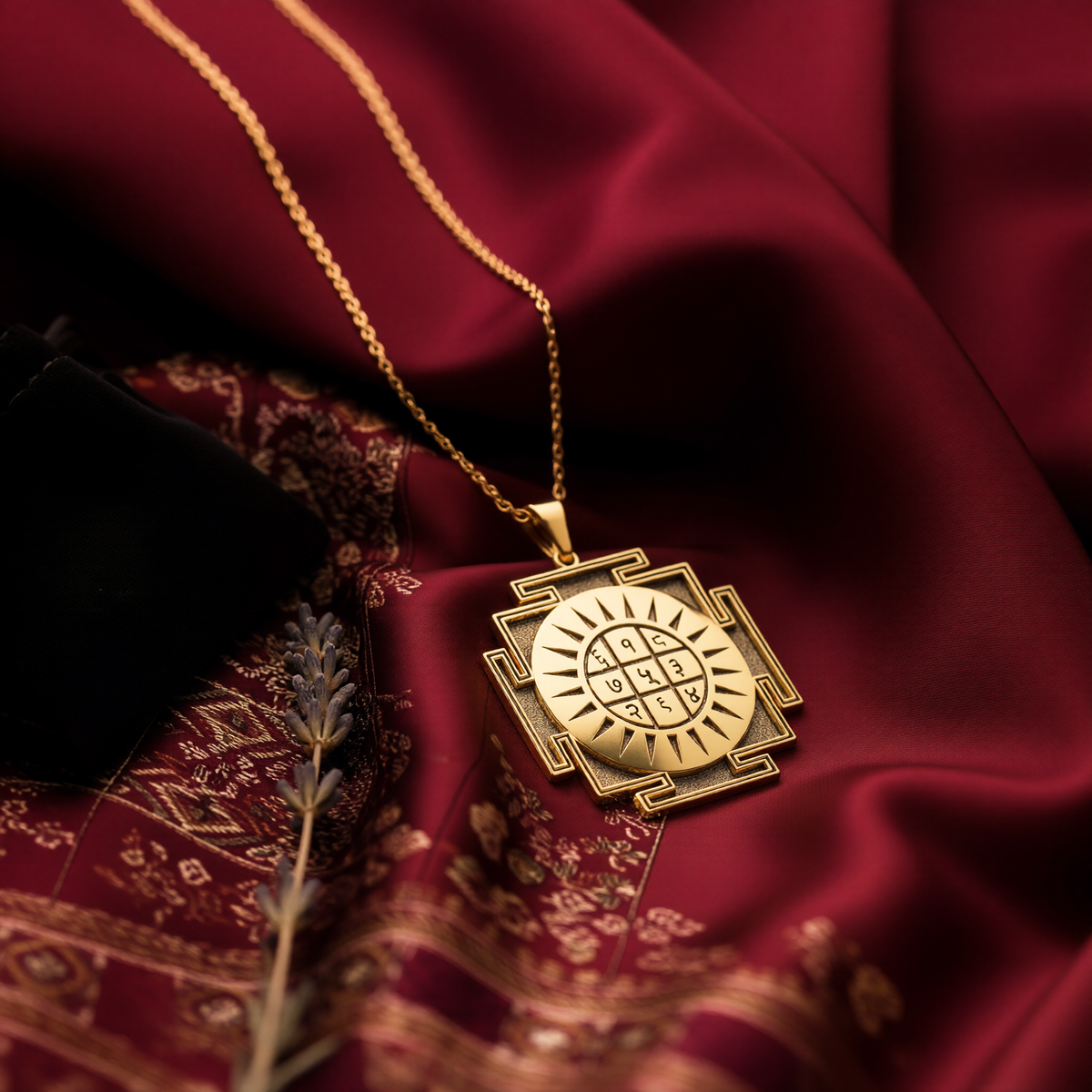 Surya Yantra Necklace: 14K Gold with surya yantra sun god amulet amulet talisman - View 158