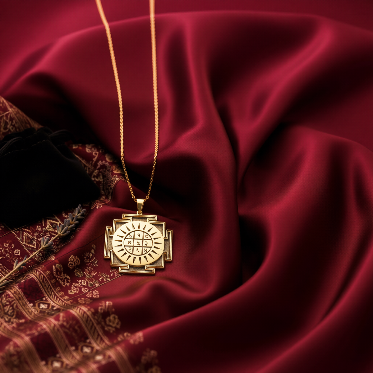 Surya Yantra Necklace: 14K Gold with surya yantra sun god amulet amulet talisman - View 214