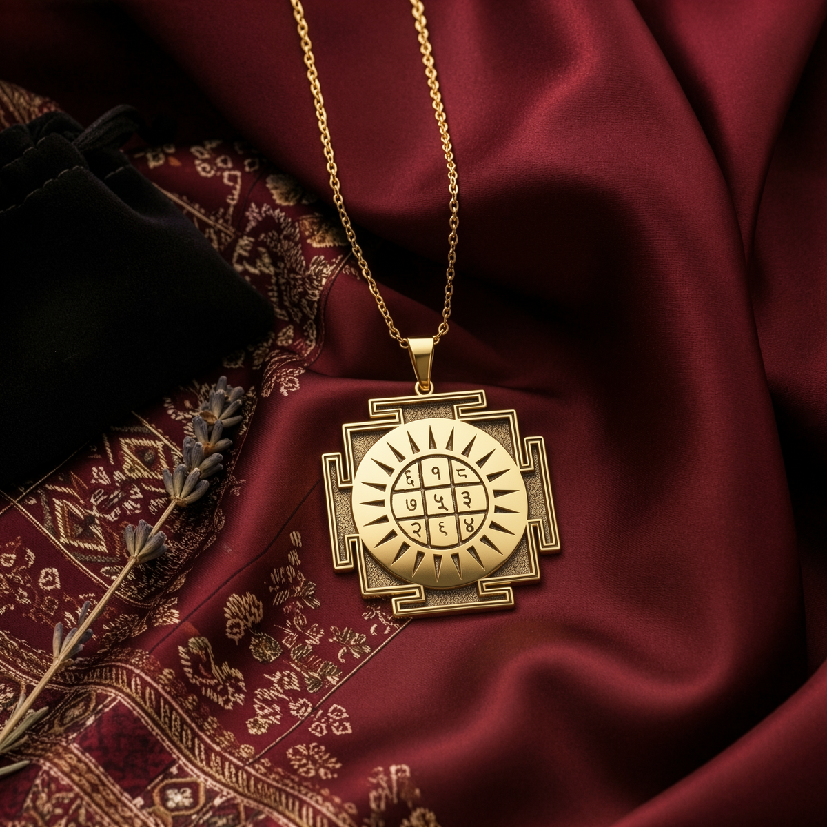 Surya Yantra Necklace: 14K Gold with surya yantra sun god amulet amulet talisman - View 48