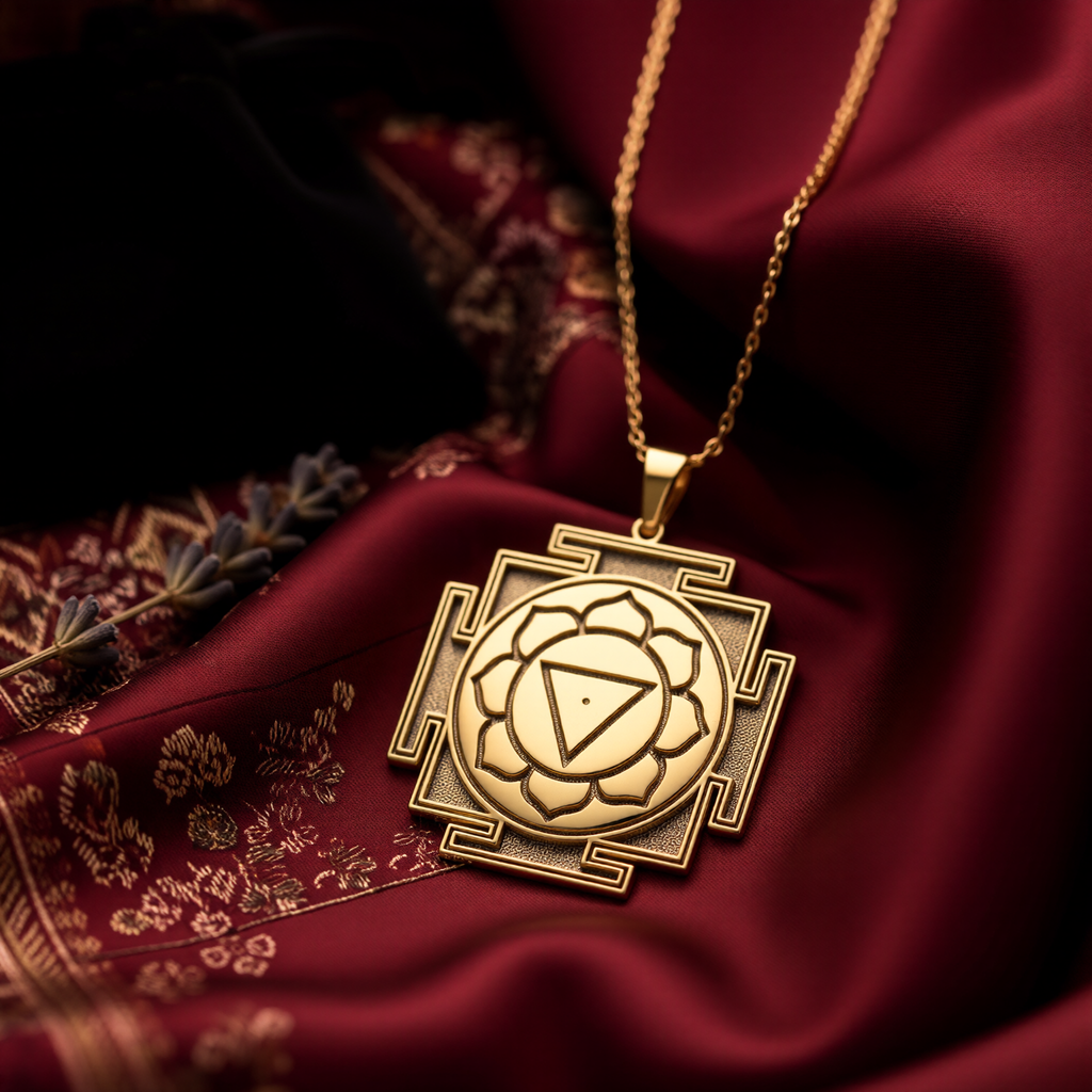 Tara Yantra Pendant: 14K Gold with tara yantra sacred geometry amulet talisman collectible - View 102