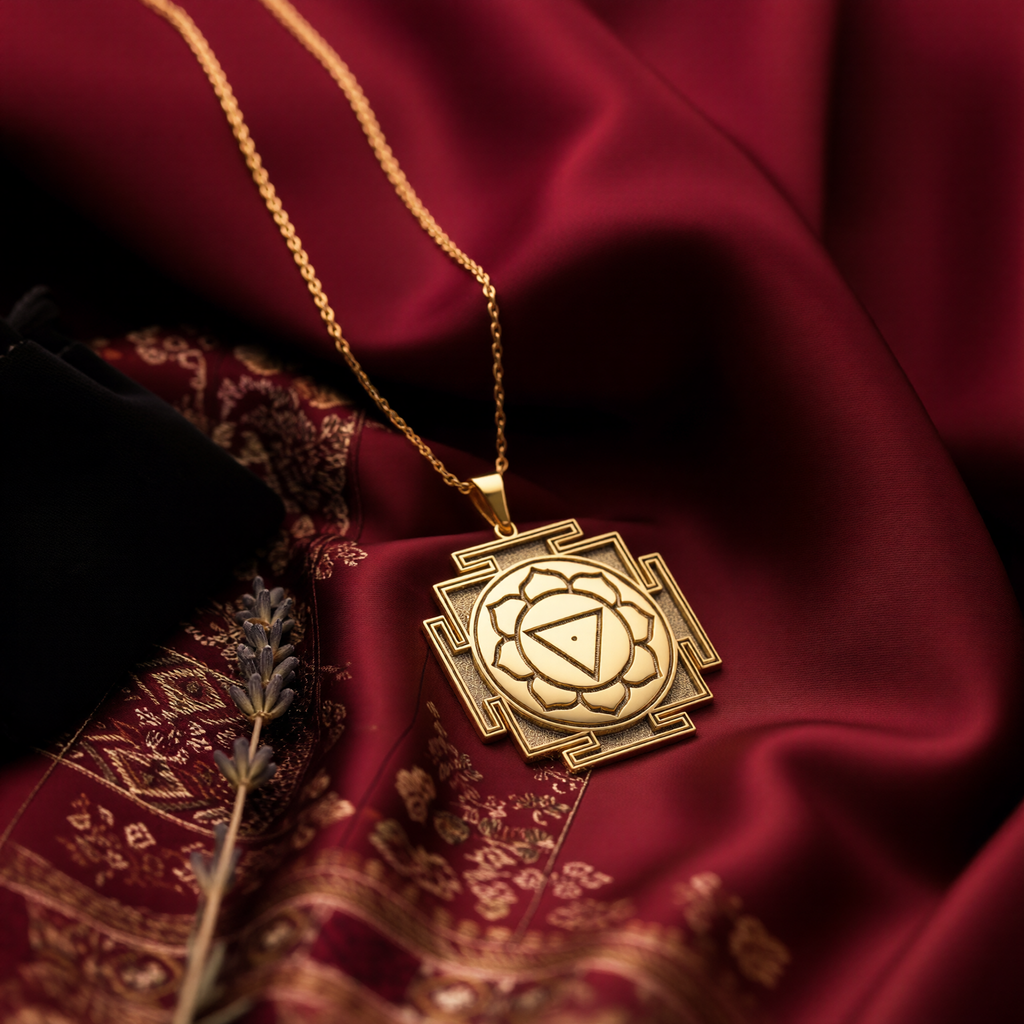Tara Yantra Pendant: 14K Gold with tara yantra sacred geometry amulet talisman collectible - View 48