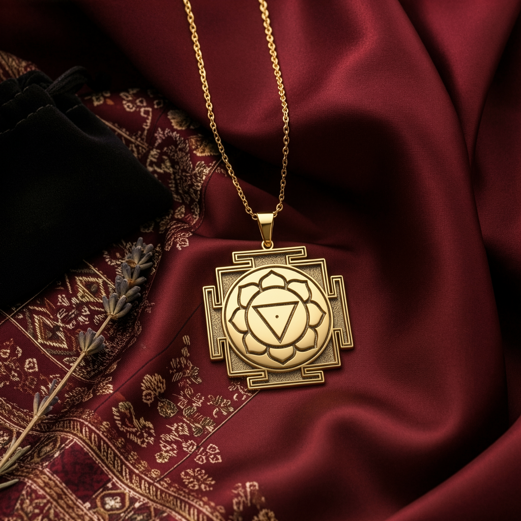 Tara Yantra Pendant: 14K Gold with tara yantra sacred geometry amulet talisman collectible - View 48