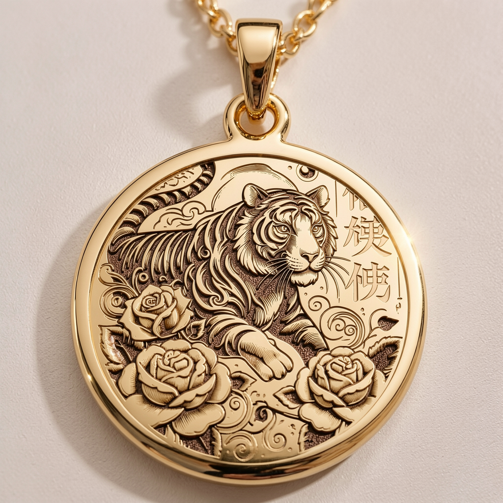 sterling silver necklace Tiger Zodiac Animal | & Options - Astrological Sign Lunar Year Gift zodiac - view 4