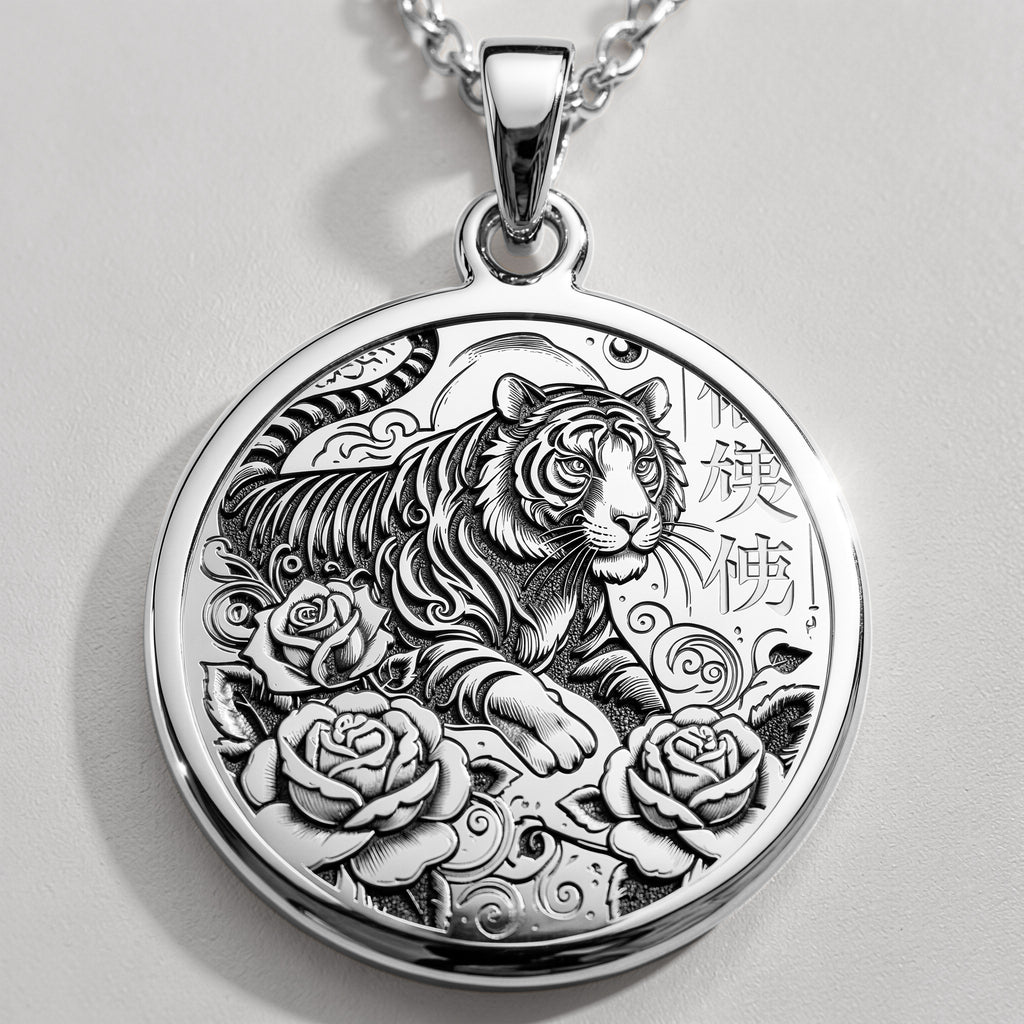 sterling silver necklace Tiger Zodiac Animal | & Options - Astrological Sign Lunar Year Gift zodiac