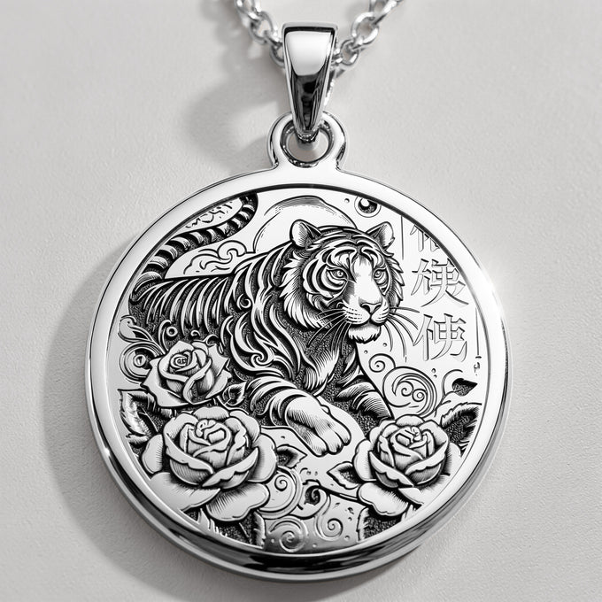sterling silver necklace Tiger Zodiac Animal | & Options - Astrological Sign Lunar Year Gift zodiac
