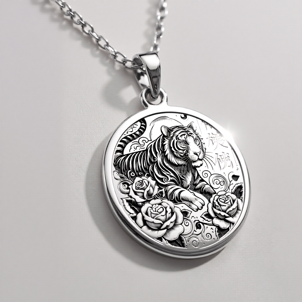 sterling silver necklace Tiger Zodiac Animal | & Options - Astrological Sign Lunar Year Gift zodiac - view 2