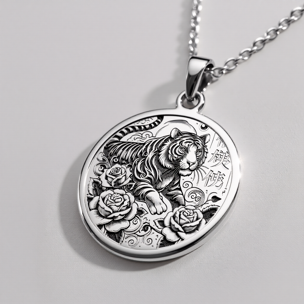 sterling silver necklace Tiger Zodiac Animal | & Options - Astrological Sign Lunar Year Gift zodiac - view 3
