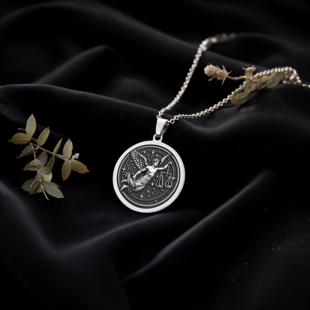 Libra Zodiac Astrological Sign Necklace | Silver & Plated Options - Birthdate Jewelry Zodiac Horoscope