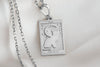 14K Solid Gold The Moon Tarot Card Necklace, Tarot Reading Rectangle Charm, Dainty Tarot Moon Charm, The Moon Necklace