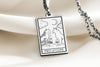 14 K Solid Gold Two of Cups Tarot Card Necklace, Two of Cups Silver Charm Pendant, Tarot Gift For Couple, Gifts for her on Valentine's