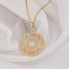 Sri Yantra Gold Pendant Necklace - Sacred Geometry Jewelry for Yoga, Meditation & Chakra Balance, Handmade Spiritual Gifts for her / him
