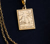 14 K Solid Gold Two of Cups Tarot Card Necklace, Two of Cups Silver Charm Pendant, Tarot Gift For Couple, Gifts for her on Valentine's