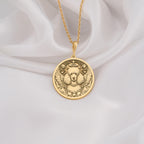 14K Solid Gold Poodle Angel Dog Medallion featuring beloved curly-coated breed with heavenly wings and halo. Detailed memorial talisman with distinctive poodle cut, celestial stars and peaceful expression. Luxury Poodle memorial jewelry gift