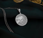 925 sterling silver Celtic raven necklace pendant, symbolizing resilience and mystery. Lightweight and ideal for layering, this charm is a unique gift for those drawn to ancient wisdom. Handcrafted and timeless, suited for everyday wear.