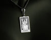 14K Solid Gold The Emperor Tarot Charm Necklace, Solid Gold Major Arcana Charm Necklace, Silver The Emperor Rose Gold Charm Locked Pendant