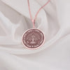 Kalpavriksha pendant in Rose Gold Plated finish, inspired by the Hindu wish fulfilling tree. A meaningful spiritual necklace symbolizing abundance and wisdom, featuring intricate craftsmanship, perfect for special occasions or everyday wear.