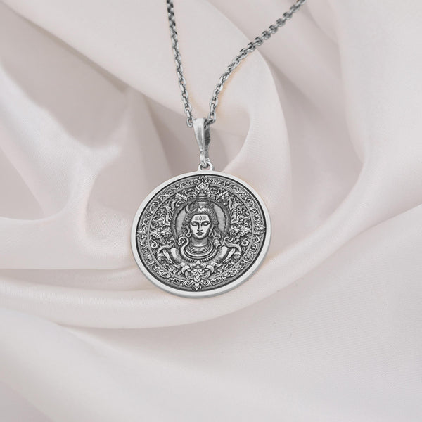 Lord Shiva Pendant in Gold and silver, symbol of divine transformation and protection, intricately handmade, available in gold, silver, and rose gold. Ideal spiritual gift for meditation and enlightenment.
