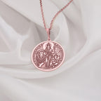 Parvati Rose Gold Charm Pendant, Rose Gold Hindu Goddess Charm, Parvati Rose Gold Plated Pendant, Spiritual Parvati Rose Gold Necklace, Goddess Parvati Rose Gold Jewelry, Rose Gold Parvati Charm Necklace