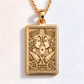 Ace of Queens Pendant: 14K Gold with pride charm necklace ace queens major arcana - View 48