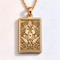 Ace of Queens Pendant: 14K Gold with pride charm necklace ace queens major arcana - View 48