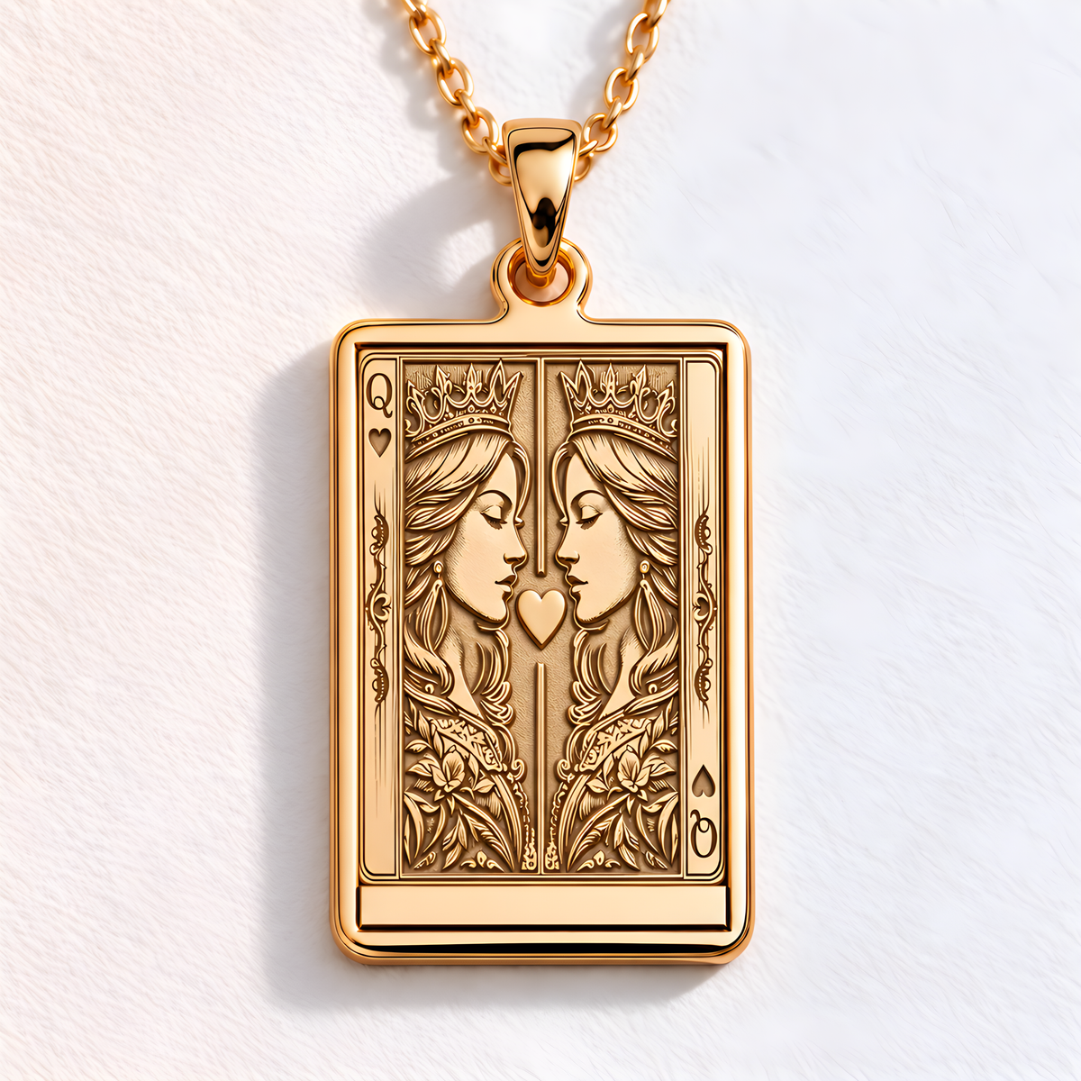 Ace of Queens Pendant: 14K Gold with ace of queens sapphic pride amulet talisman - View 48