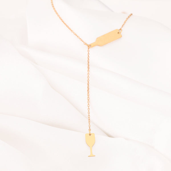 14 K Solid Gold Wine Glass Necklace, Wine Lovers Silver Necklace WineGlass Charm Silver Dainty Full of fine Wine Real Gold Wine Themed gift