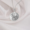 925 Sterling Silver Butterfly Yin Yang Medallion showcasing delicate insects within balance symbol. Detailed spiritual coin pendant with celestial elements. Premium harmony jewelry symbolizing transformation, balance and evolutionary journey.
