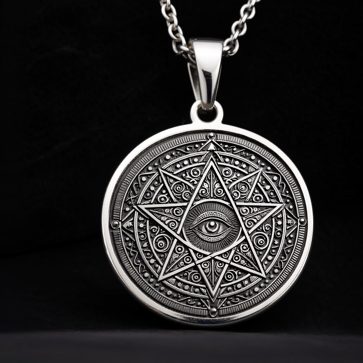 All-Seeing Eye Spiritual Protection Pendant - 925 Sterling Silver
