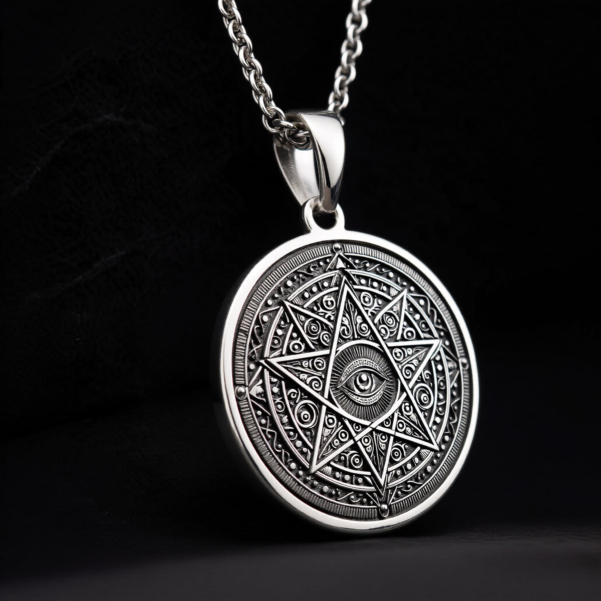 All-Seeing Eye Spiritual Protection Pendant - 925 Sterling Silver