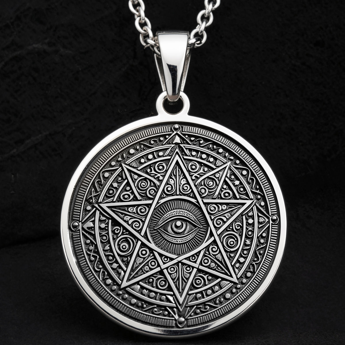 All-Seeing Eye Spiritual Protection Pendant - 925 Sterling Silver