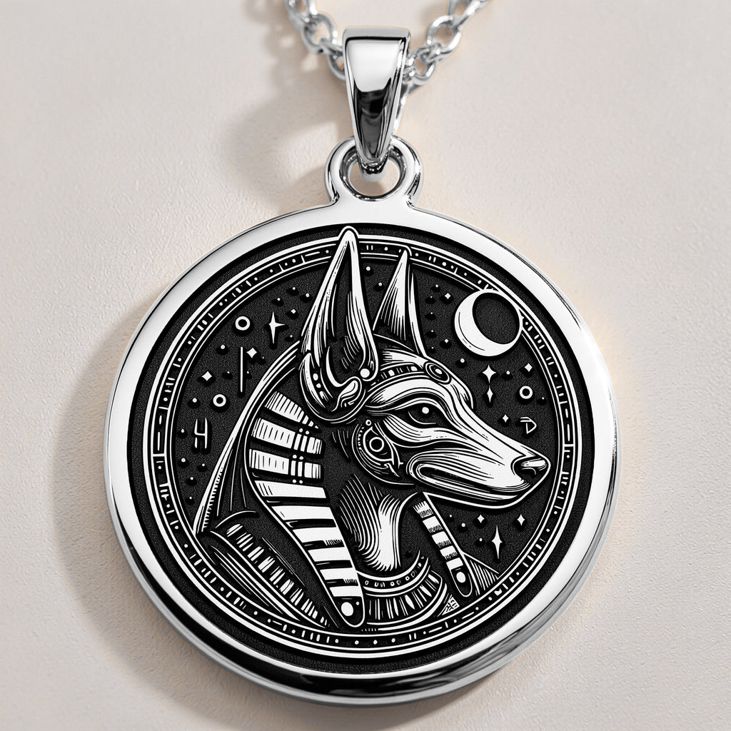 925 Sterling Silver Anubis Necklace crafted with fine detail. A symbolic Egyptian god pendant ideal for mythology lovers. Unisex design, perfect for gifting or wearing as a meaningful spiritual accessory. - View 2