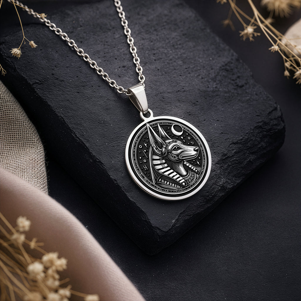 925 Sterling Silver Anubis Necklace crafted with fine detail. A symbolic Egyptian god pendant ideal for mythology lovers. Unisex design, perfect for gifting or wearing as a meaningful spiritual accessory. - View 3