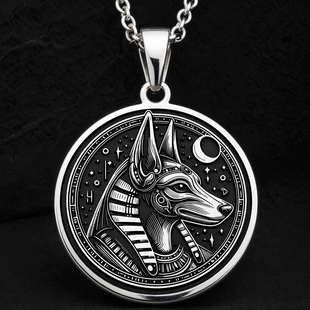 925 Sterling Silver Anubis Necklace crafted with fine detail. A symbolic Egyptian god pendant ideal for mythology lovers. Unisex design, perfect for gifting or wearing as a meaningful spiritual accessory.