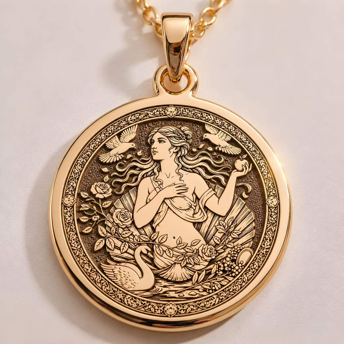 Aphrodite Necklace: 14K Gold with love goddess venus mythology talisman amulet amulet - View 48