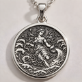 Aquarius Water Bearer Necklace – Ocean Waves - 925 Sterling Silver