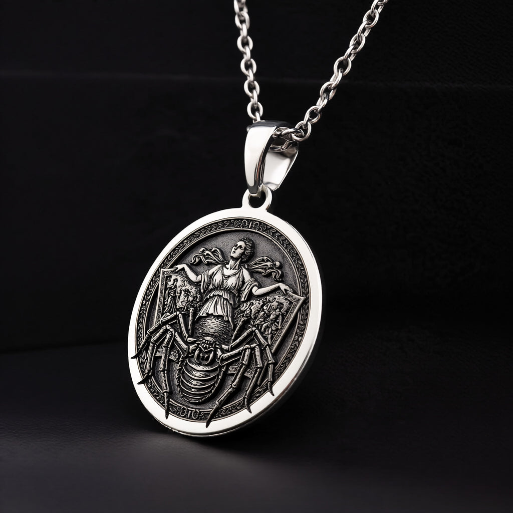 Arachne Spider Necklace: Sterling Silver with arachne necklace silver arachne talisman amulet - View 10