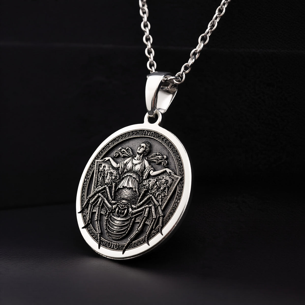 Arachne Spider Necklace: Sterling Silver with arachne necklace silver arachne talisman amulet - View 10