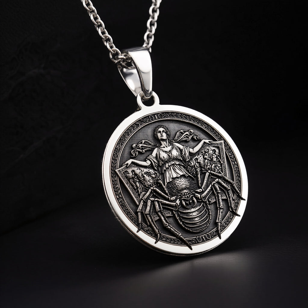Arachne Spider Necklace: Sterling Silver with arachne necklace silver arachne talisman amulet - View 11