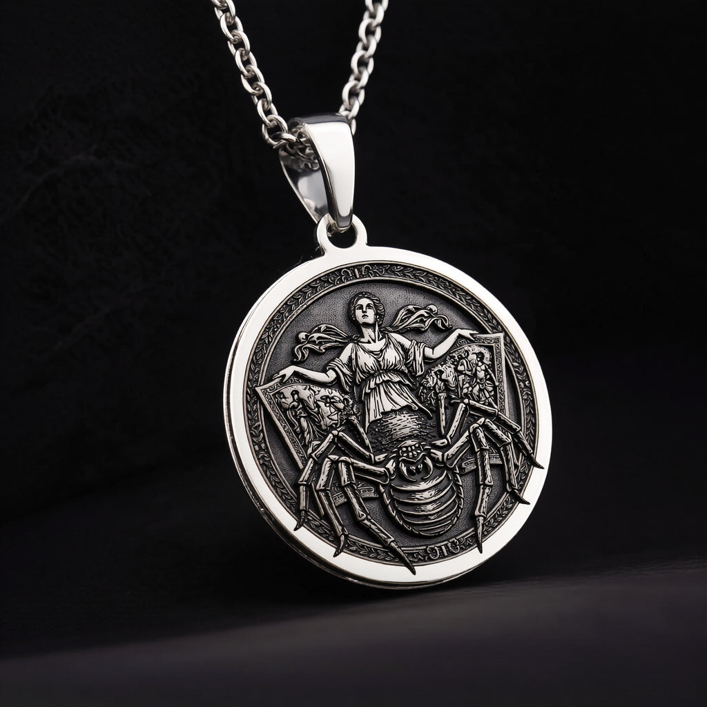 Arachne Spider Necklace: Sterling Silver with arachne necklace silver arachne talisman amulet - View 12